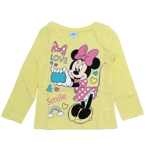 Eplus Dívčí tričko s dlouhým rukávem - Minnie, žluté Velikost - děti: 122