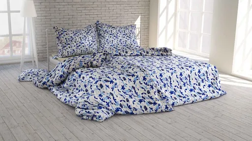 Polášek Bavlněné povlečení KVĚTINOVÁ HARMONIE - Modrá | 140 x 200 cm / 70 x 90 cm