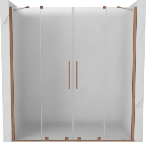 MEXEN/S Velar Duo posuvné sprchové dveře 180, dekor, měď kartáčovaná 871-180-000-32-65