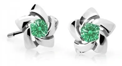Cutie Jewellery Dětské náušnice z bílého zlata C2201-30-X-2 zelená