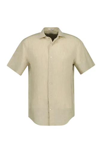 KOŠILE GANT REG LINEN SS SHIRT OAT BEIGE
