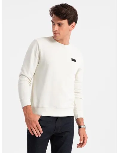 Pánská mikina s kovovým kolíčkem krémová