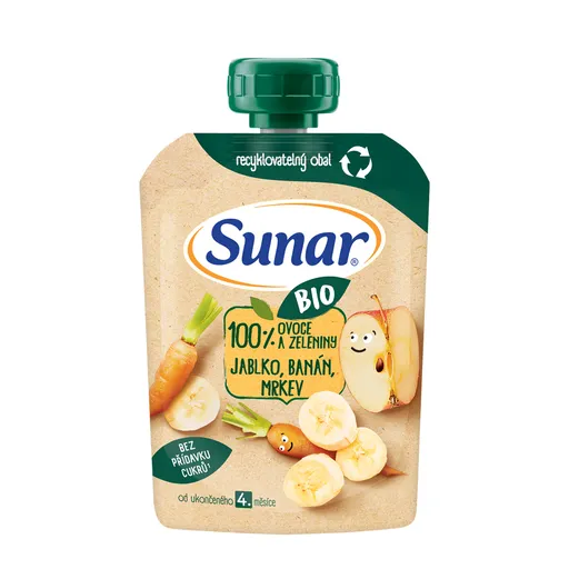 Sunar BIO Jablko, banán, mrkev kapsička 100 g