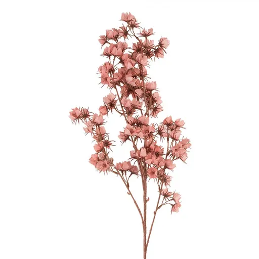 Dekorace umělá větvička s jemnými tmavě růžovými květy - 10*10*86 cm Clayre & Eef