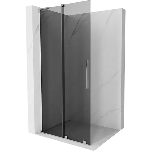 MEXEN/S Velar L Sprchová zástěna posuvná Walk-in 90 x 200, grafit 8 mm, chrom 871-090-003-43-01
