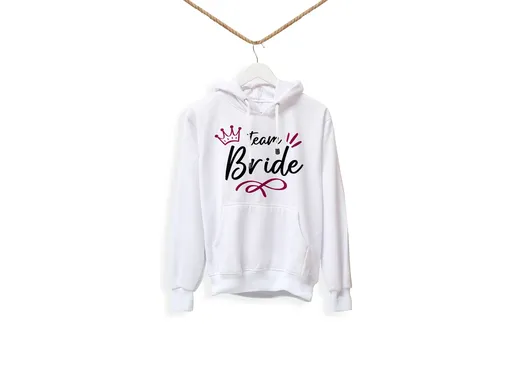 Personal Dámská mikina - Team Bride korunka Barva: Bílá, Velikost - dospělý: L