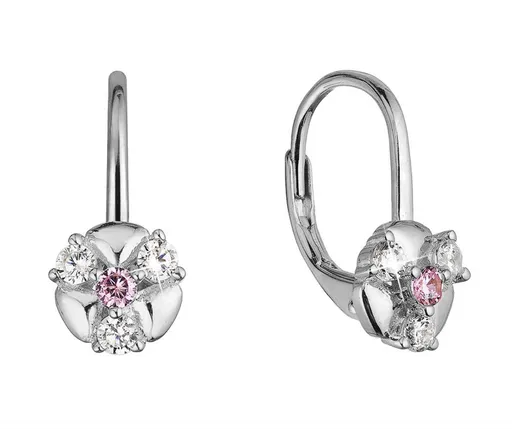 Evolution Group - Pavona Stříbrné visací náušnice s čirými zirkony 11508.3 crystal/rose