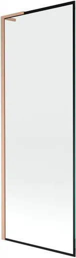 MEXEN/S Next L vanová zástěna FIX 70 x 150, černá vzor,  měď kartáčovaná 895-070-000-03-70-65