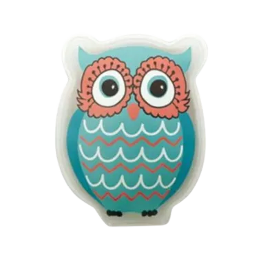 Hřejivý gelový polštářek Sovička, tyrkysová