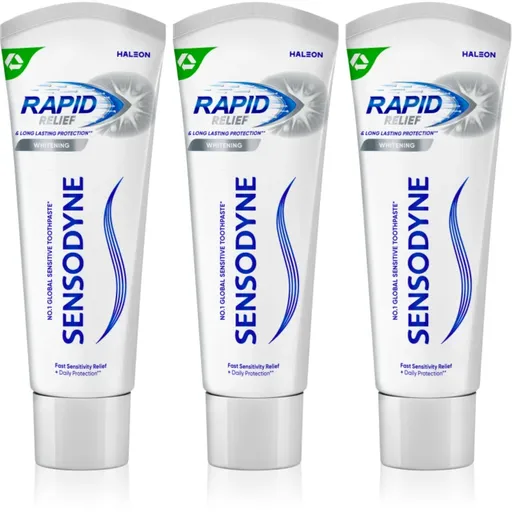Sensodyne Rapid Whitening bělicí zubní pasta pro citlivé zuby 3x75 ml