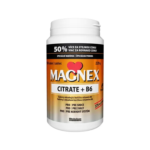 Vitabalans Magnex citrate 375 mg + B6 100+50 tablet