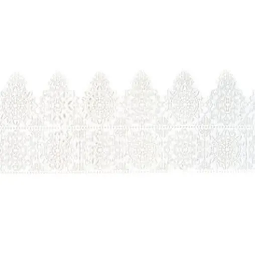 Cukrová krajka na dort – bílá - šířka 6 cm - K-Decor