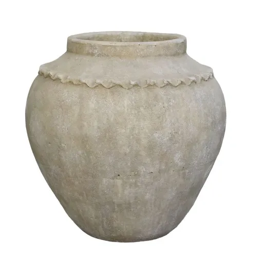 Béžová antik dekorační terakotová váza Lourdes - Ø 56*53 cm 65098300