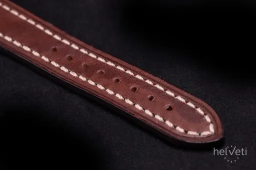 Řemínek Hirsch Liberty - hnědý - BAZAR - 20 mm - L – Standardní délka (doporučujeme) - 18 mm - Stříbrná