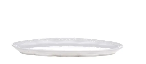 Porcelánový servírovací oválný podnos s krajkou Provence lace - 24*13 cm Chic Antique