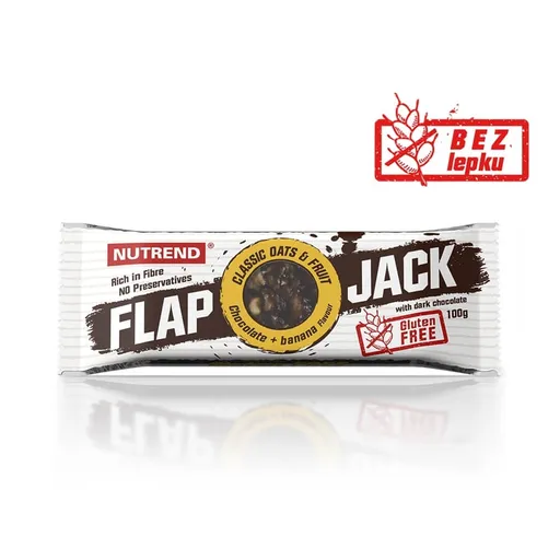 Tyčinka Nutrend FlapJack Gluten Free 100g čokoláda+kokos s hořkou čokoládou