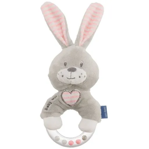 BABY MIX KRÁLÍK Plyšové chrastítko, šedá, velikost