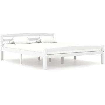 Shumee bílý masivní borové dřevo 160×200 cm, 322072 (322072)