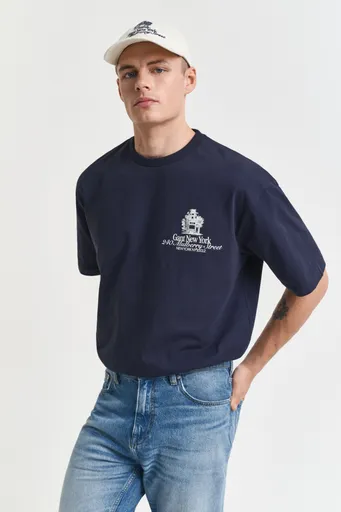 TRIČKO GANT GRAPHIC T-SHIRT EVENING BLUE