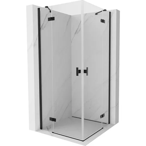 MEXEN/S Mist H Duo sprchový kout dveře křídlové 90 x 90, transparent, černá 8A5-090L-090P-70-00