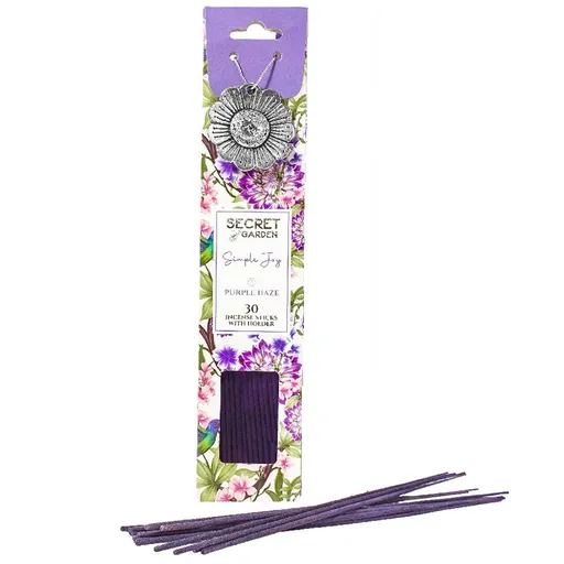 Arome Secret garden 30 vonných tyčinek + kovový držák, Purple Haze