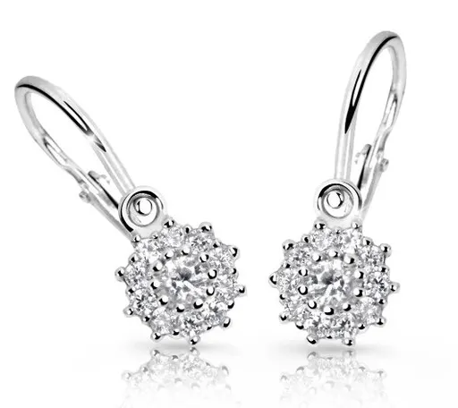 Cutie Diamonds Třpytivé dětské náušnice z bílého zlata s brilianty DC2749-10-10-X-2