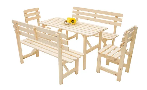 DEOKORK Dřevěná masivní zahradní sestava z borovice 1+4 dřevo 22 mm