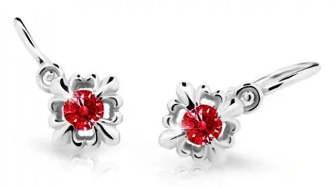 Cutie Jewellery Roztomilé dětské náušnice z bílého zlata C2212-10-X-2 červená