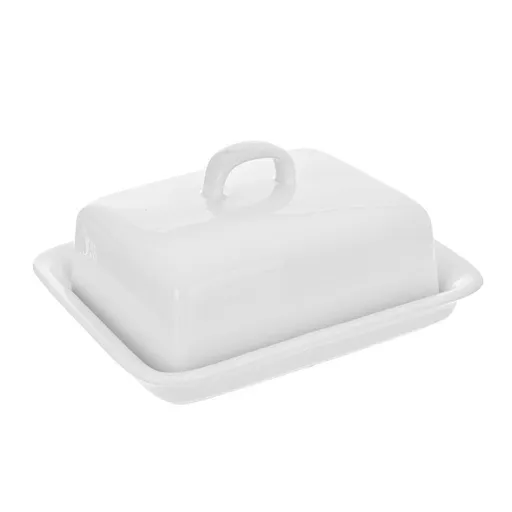 Máslenka por. bílá DISH 17x13,5 cm - ORION