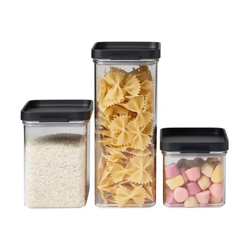 Dóza na potraviny OMNIA, sada 3 ks, severská černá, plast, Mepal