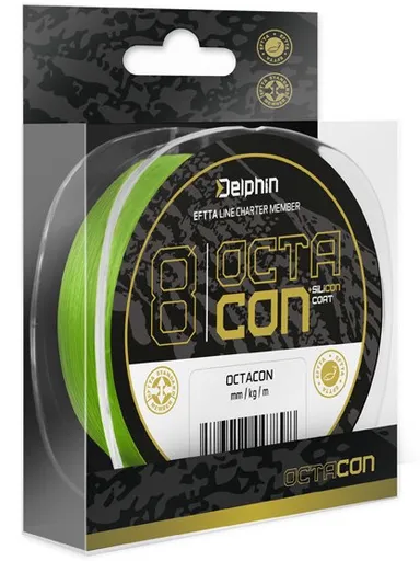 Delphin splétaná šnůra octacon fluo zelená 135 m - 0,14 mm 9 kg