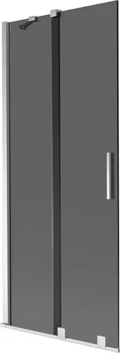MEXEN/S Velar dvoukřídlá posuvná vanová zástěna 85 x 150, grafit, chrom 896-085-000-41-01