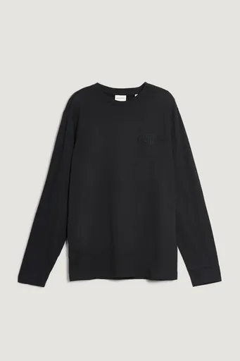 TRIČKO GANT REG TONAL SHIELD LS T-SHIRT BLACK