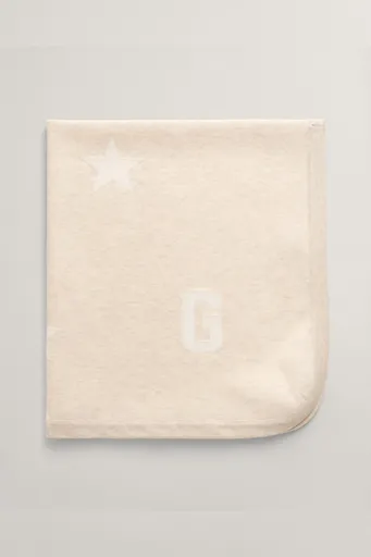 DEKA GANT KNITTED BLANKET 68 x 78 cm LIGHT BEIGE MELANGE