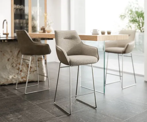 Barová židle Alja-Flex tenká podnož nerezová ocel smíšené