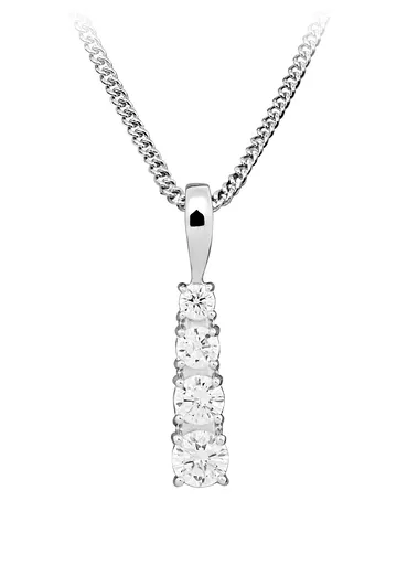 Silver Cat Krásný stříbrný náhrdelník se zirkony SC576 (řetízek, přívěsek)
