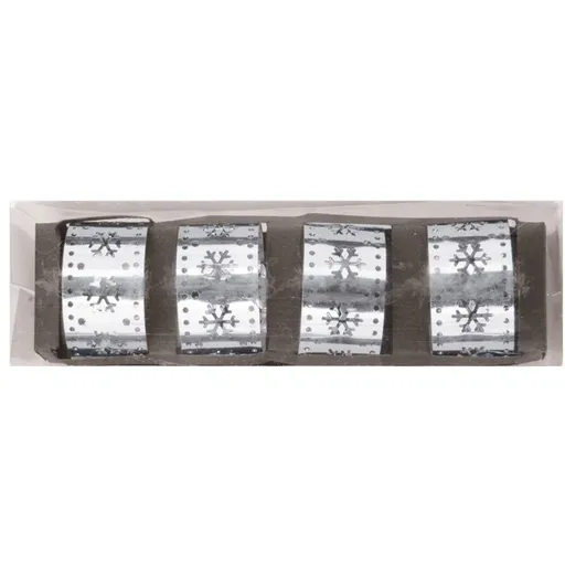 Anděl Přerov Kroužky na ubrousky kovové stříbrné 4,5 cm 4 ks