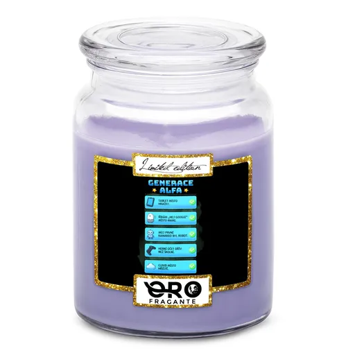 Svíčka Generace Alfa – nastavení (Vůně svíčky: Levandule)