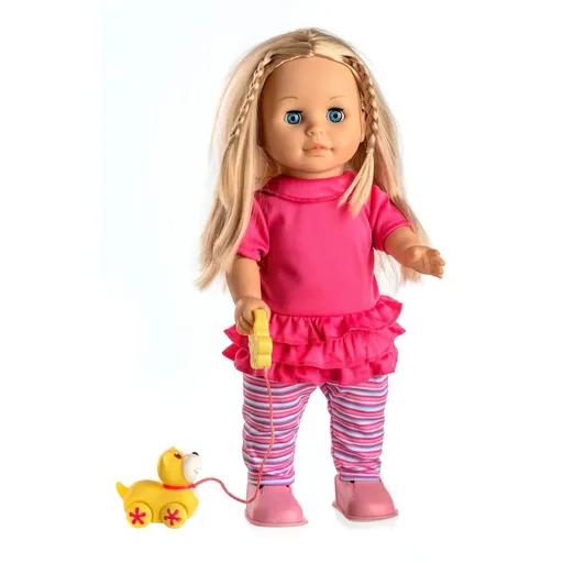 Panenka Sofinka s pejskem chodící a mluvící 42cm