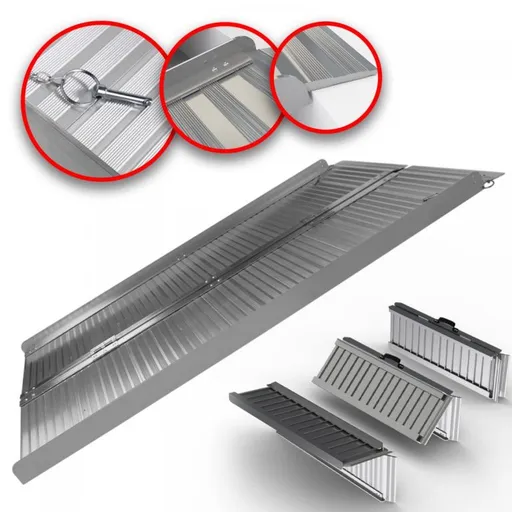 80709 Jago Skládací hliníková nájezdová rampa 150 cm