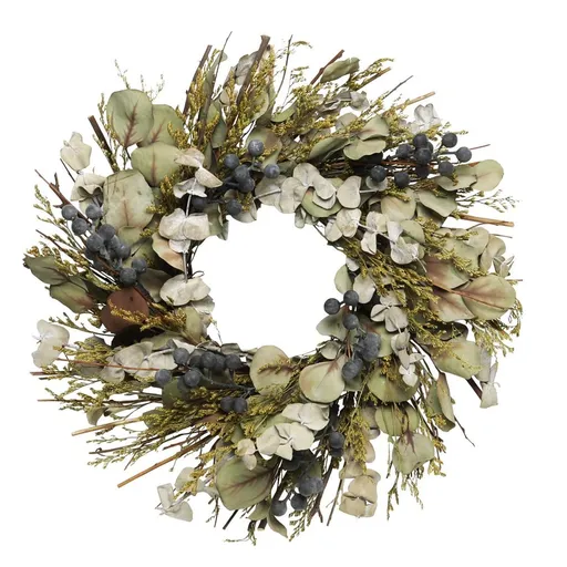 Podzimní dekorativní věnec s eucalyptem Fleuria - Ø 34*7 cm Chic Antique