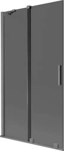 MEXEN/S Velar dvoukřídlá posuvná vanová zástěna 100 x 150, grafit, grafit metal 896-100-000-41-95