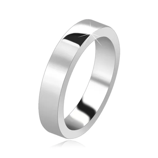 Prsten ze stříbra 925 - silnější kroužek s lesklým povrchem - Velikost: 52