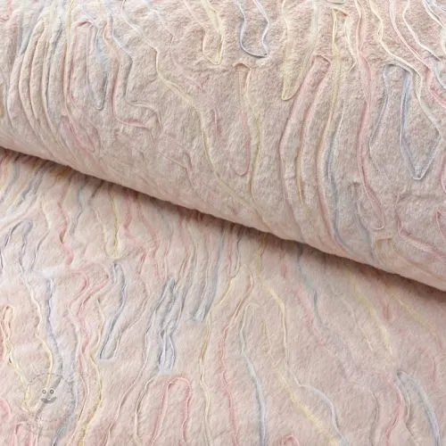 Umělá kožešina s tylem powder