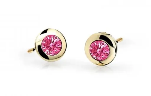 Cutie Jewellery Zlaté dětské náušnice C1537-30-X-1 fuchsiová