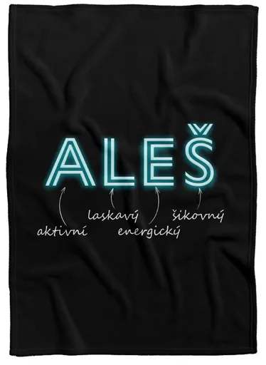 Deka Mužská jména – NEON (Jméno: Aleš, Podšití beránkem: NE)