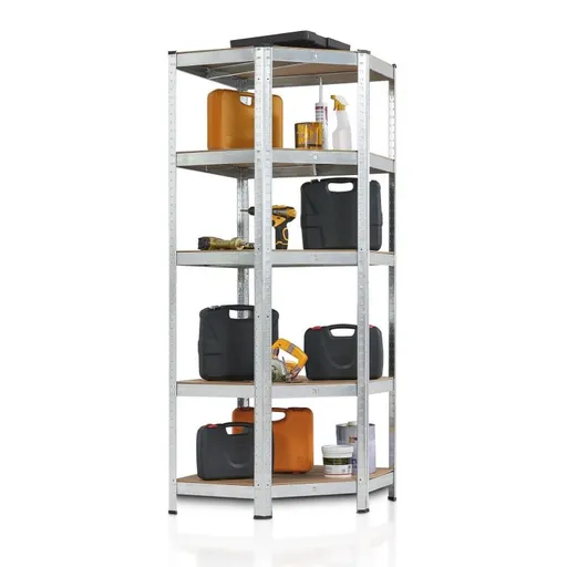 Kovový rohový regál 180x70x40-70 cm, 5 polic, nosnost 875 kg