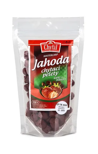 Chytil Chytací pelety s dírou 250g - Jahoda 14 mm,Chytil Chytací pelety s dírou 250g - Jahoda 14 mm