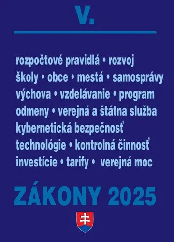 Zákony V/2025 – Štátna a verejná správa, školy a obce