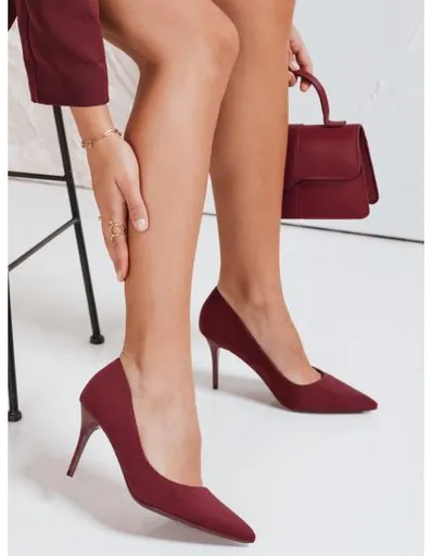 Dámské lodičky na podpatku vínové